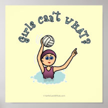 Light Water Polo Player Girl Posters