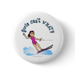 Light Water Skier Girl Buttons