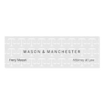Light White "Watermark Style" Scales of Justice Business Card Template