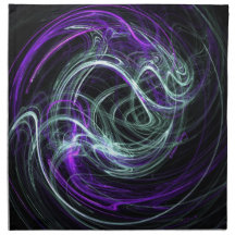 Light Within - Violet & Indigo Swirls Cloth Napkins