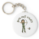 Light Woman Archery in Camouflage Keychain