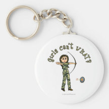 Light Woman Archery in Camouflage Keychain