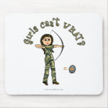 Light Woman Archery in Camouflage Mouse Pads