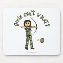 Light Woman Archery in Camouflage Mouse Pads