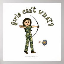 Light Woman Archery in Camouflage Poster
