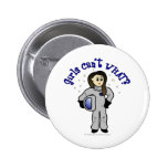 Light Woman Astronaut Pinback Button