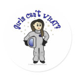 Light Woman Astronaut Round Stickers