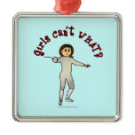 Light Woman Fencing Christmas Ornament