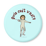 Light Woman Fencing Fridge Magnet