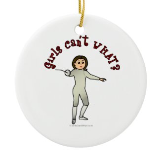 Light Woman Fencing Ornament