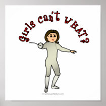 Light Woman Fencing Posters