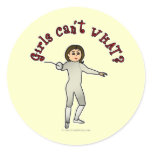 Light Woman Fencing Stickers