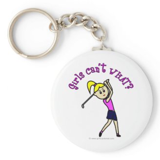 Light Woman Golfer Keychains