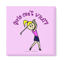 Light Woman Golfer magnets