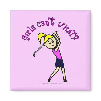 Light Woman Golfer Fridge Magnet