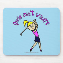 Light Woman Golfer Mouse Pad