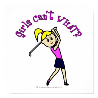 Light Woman Golfer Poster