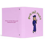 Light Woman Graduate in Blue Gown Binders