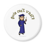 Light Woman Graduate in Blue Gown Magnets
