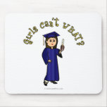 Light Woman Graduate in Blue Gown Mousepads