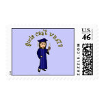Light Woman Graduate in Blue Gown Stamps