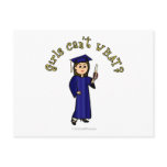 Light Woman Graduate in Blue Gown Postcards