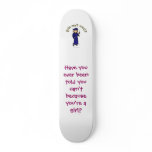 Light Woman Graduate in Blue Gown Skateboards