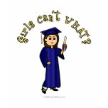 Light Woman Graduate in Blue Gown Shirts