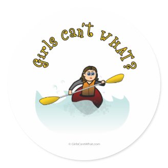 Light Woman Kayaker Stickers