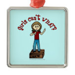 Light Woman on Soapbox Christmas Tree Ornament