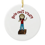 Light Woman on Soapbox Christmas Tree Ornaments