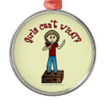 Light Woman on Soapbox Christmas Tree Ornaments