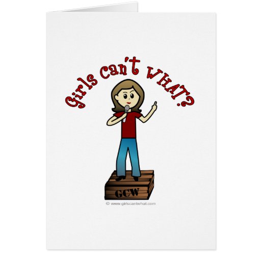 Light Woman on Soapbox Greeting Card