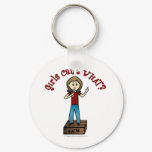 Light Woman on Soapbox Keychains