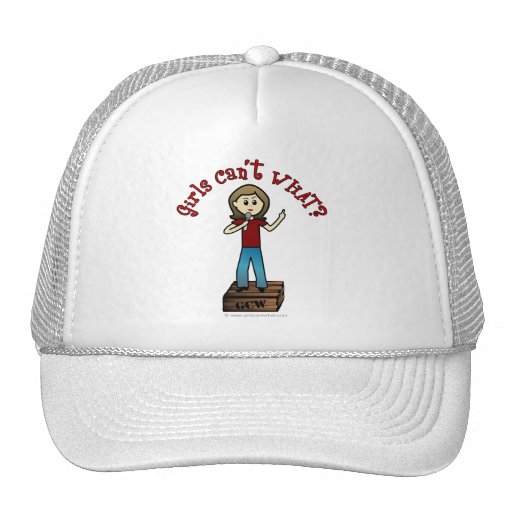 Light Woman on Soapbox Mesh Hat