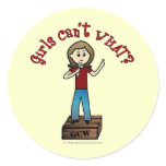 Light Woman on Soapbox Round Sticker