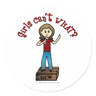 Light Woman on Soapbox Sticker