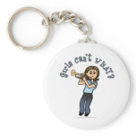 Light Woman Playing Trumpet Keychain