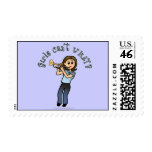 Light Woman Playing Trumpet Postage Stamp