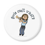 Light Woman Playing Trumpet Refrigerator Magnet