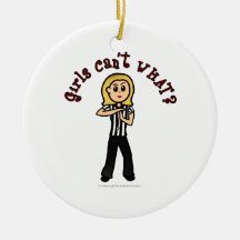 Light Woman Referee Ornaments