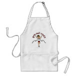 Light Woman Runner in Red Uniform Aprons