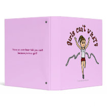 Light Woman Runner in Red Uniform Vinyl Binder