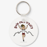 Light Woman Runner in Red Uniform Keychains