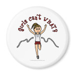Light Woman Runner in Red Uniform Magnets