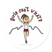 Light Woman Runner in Red Uniform stickers