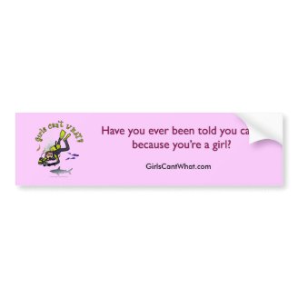 Light Woman Scuba Diver Bumper Stickers