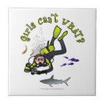 Light Woman Scuba Diver Ceramic Tiles