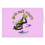 Light Woman Scuba Diver Greeting Cards