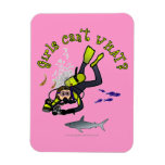 Light Woman Scuba Diver Rectangle Magnets